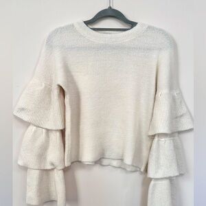 Revamped ruffled sleeve sweater
